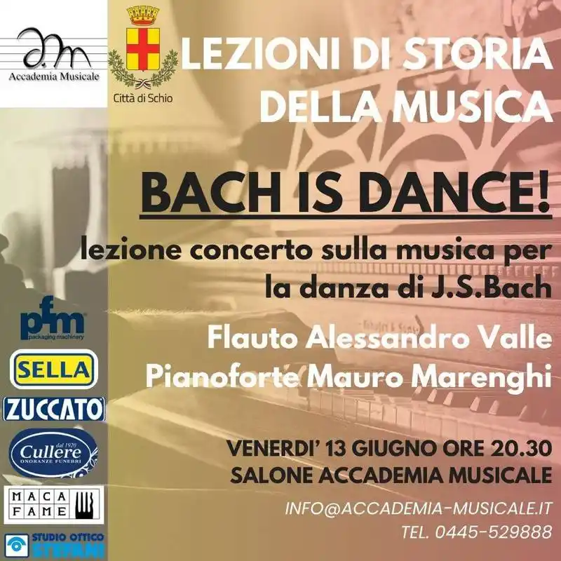 Image from Comune di Schio: 🎹 *BACH IS DANCE!* 🎹 Lezione concerto sulla musica per la danza J.S....
