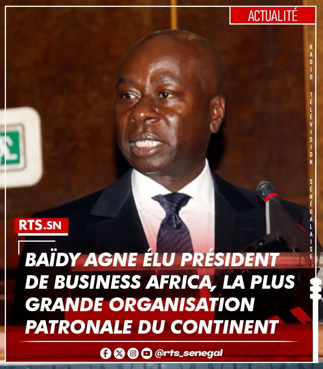 Image from RTS SENEGAL 🇸🇳🎙️📺: Baïdy Agne, président du CNP Sénégal, a été élu à Genève à la tête de ...