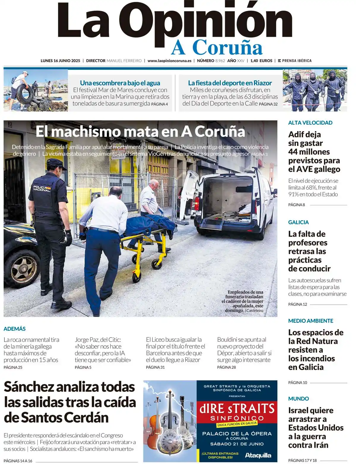 Image from LA OPINIÓN A CORUÑA: ¡Buenos días, A Coruña! Aquí esta nuestra 'primera'de este lunes 16 de...