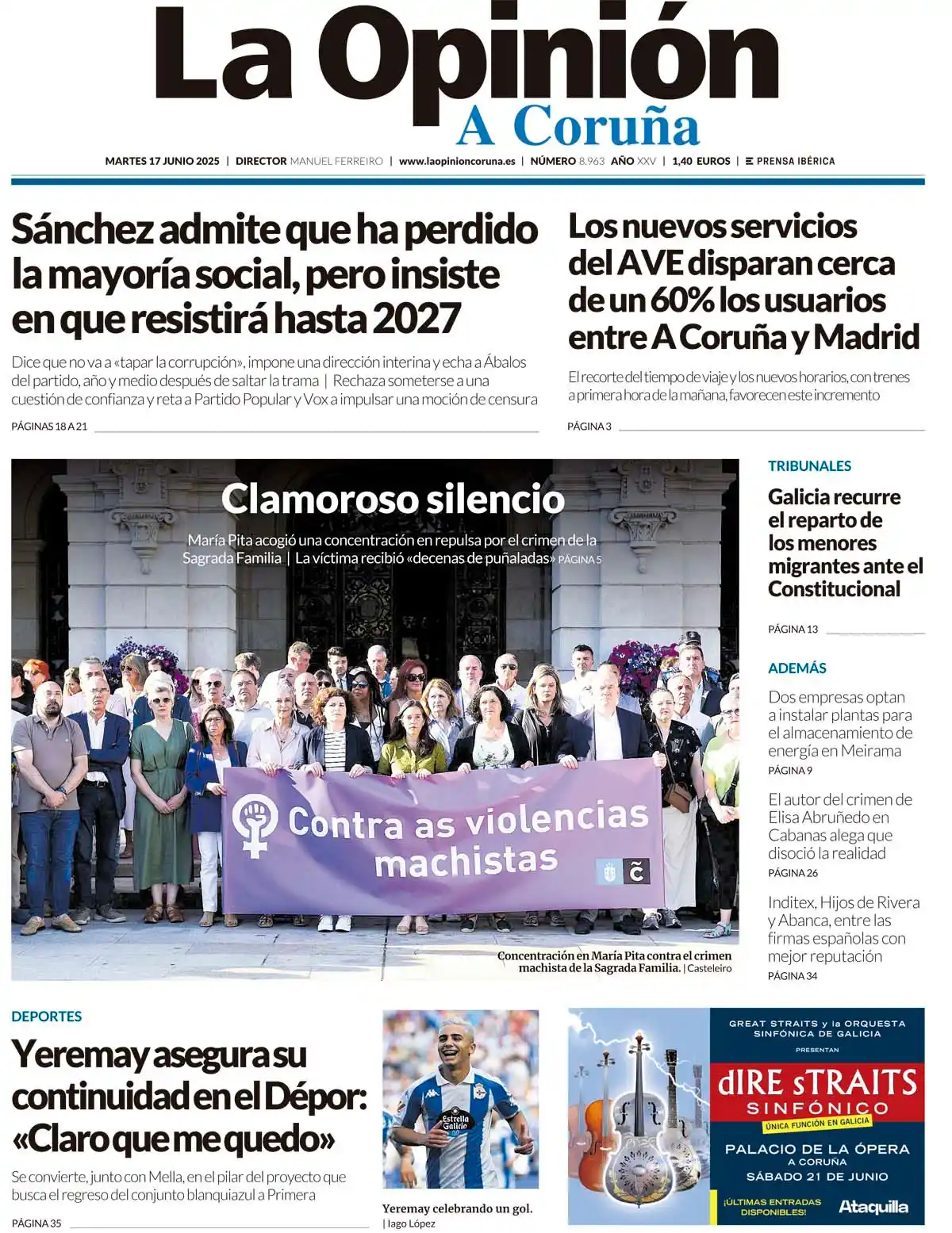 Image from LA OPINIÓN A CORUÑA: ¡Buenos días, A Coruña! Iniciamos este martes 17 de junio de 2025 con ...