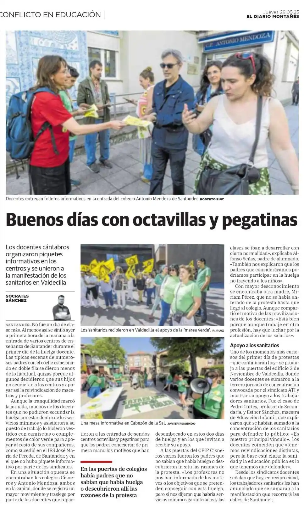 Image from CCOO Enseñanza Cantabria: 📰 _Buenos días de octavillas y pegatinas_ y muchas ganas de la manif...