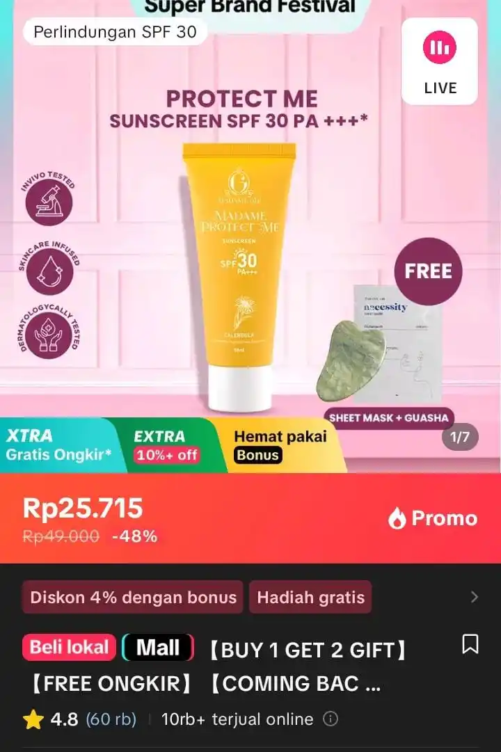 Image from Racun Shopee X Tiktok ( tiktokshop-tokopedia )⭐️: 【BUY 1 GET 2 GIFT】【FREE ONGKIR】【COMING BACK】Madame Gie Protect Me Suns...