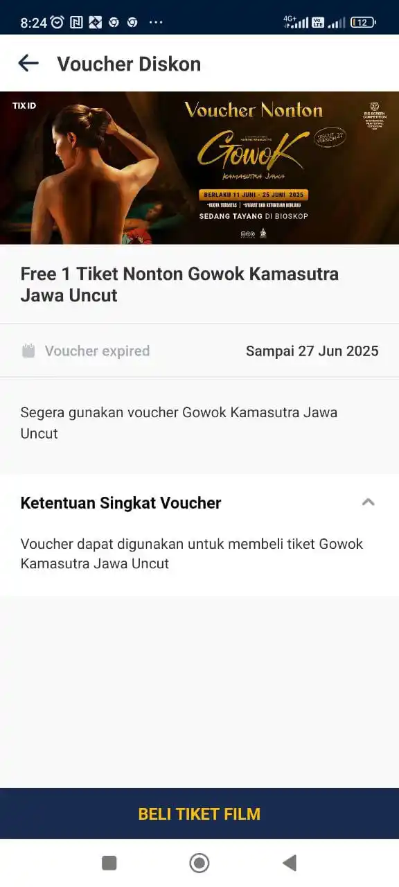 Image from Serba Promoan (Saluran): Racun Diskon Shopee Lazada Voucher Belanja Pasti Murah: 🎟️ Cara Gratis Nonton Film *GOWOK Kamasutra Jawa* 🔑 *Kode Voucher*:...