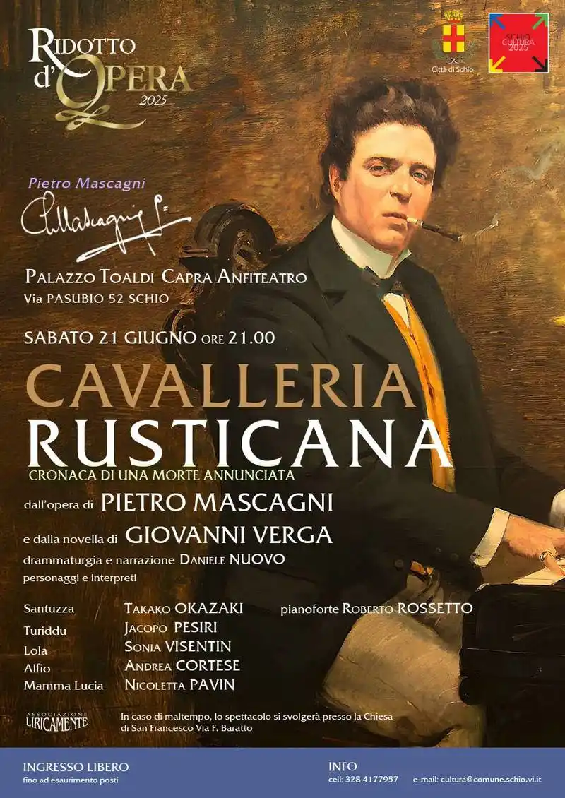Image from Comune di Schio: 🎵 *CAVALLERIA RUSTICANA* 🎵 *Cronaca di una morte annunciata* Dall'o...