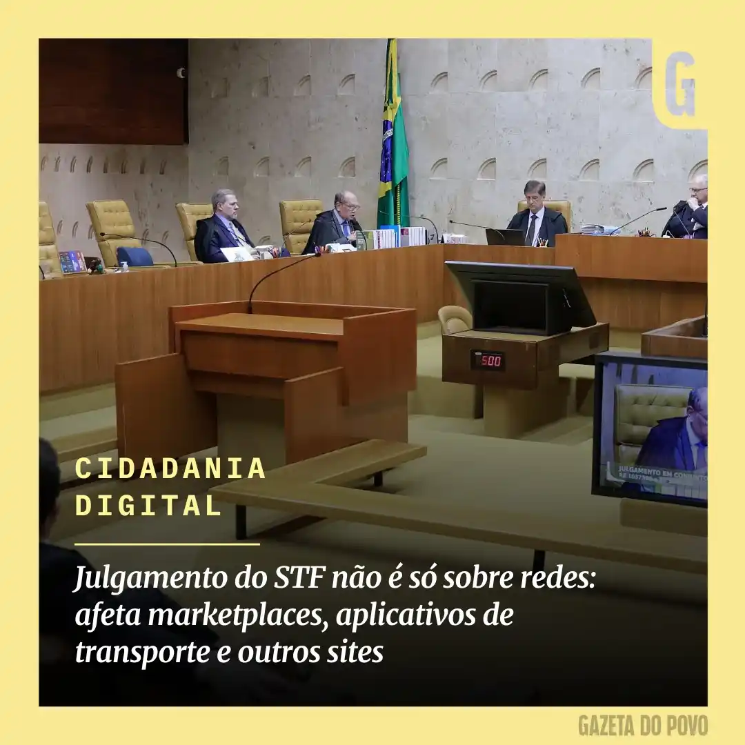 Image from Gazeta do Povo: *CIDADANIA DIGITAL*: Julgamento do STF não é só sobre redes: afeta mar...