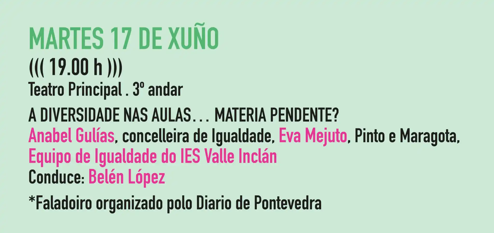 Image from Avante LGBT+ Pontevedra: 🏳️🌈 Comeza o Orgullo PTV+! ✨ Hoxe, ás 19:00 no 3º andar do Teatro ...