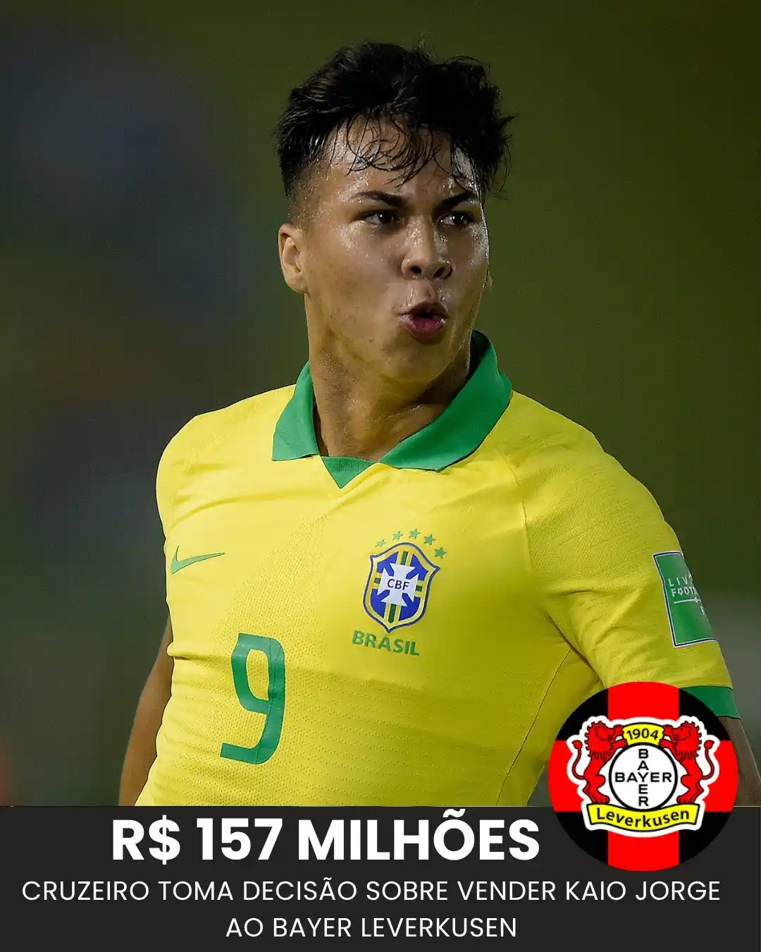 Image from Bolavip | Sou Cruzeiro: 🚨🚨🚨 Cruzeiro venderá Kaio Jorge ao Bayer Leverkusen por... https:...