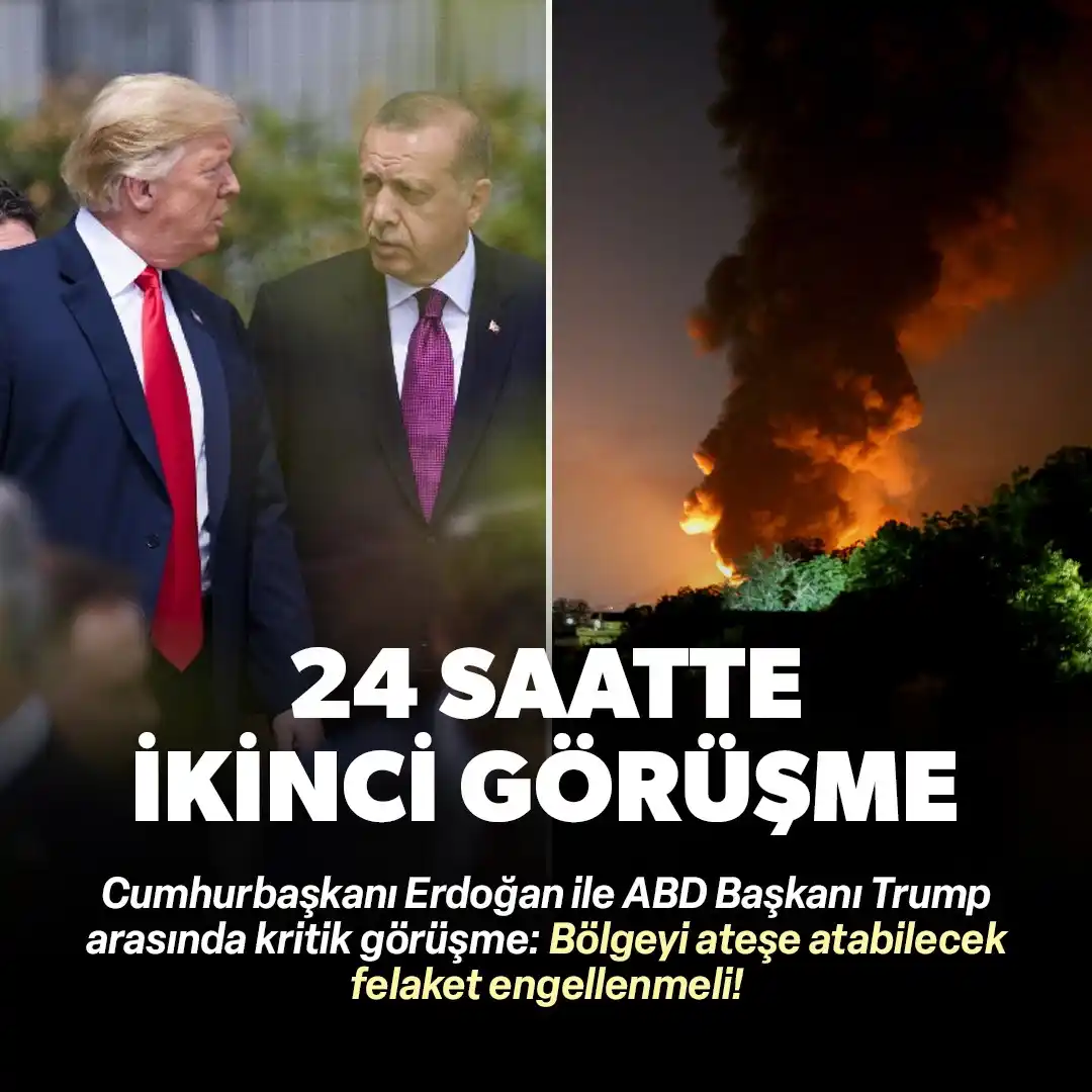 Image from Yeni Şafak: Cumhurbaşkanı Erdoğan'dan Trump ile kritik görüşme: Bölgeyi ateşe sürü...