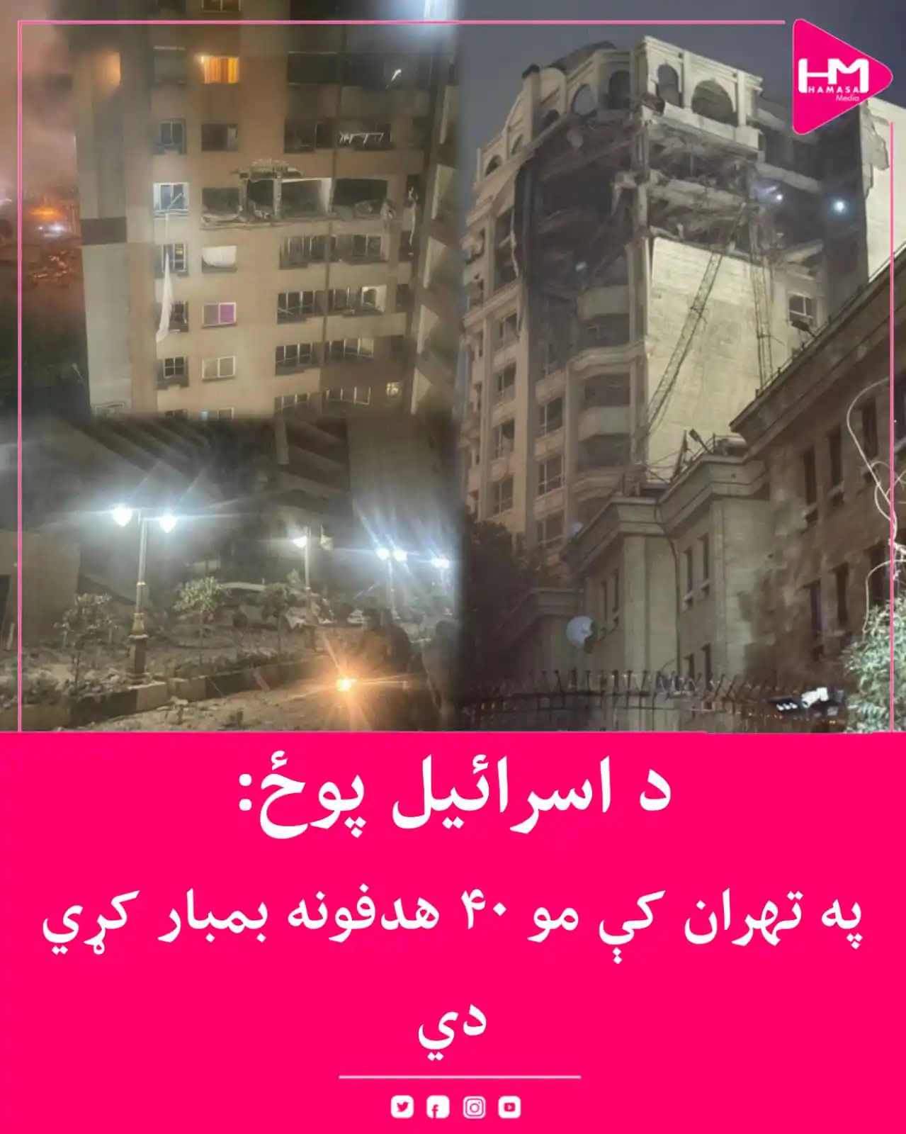 Image from Hamasa Media: د اسرائیلو پوځ وايي چې د تېرو ۲۴ ساعتونو په ترڅ کې ۷۰ جنګي الوتکو د ته...
