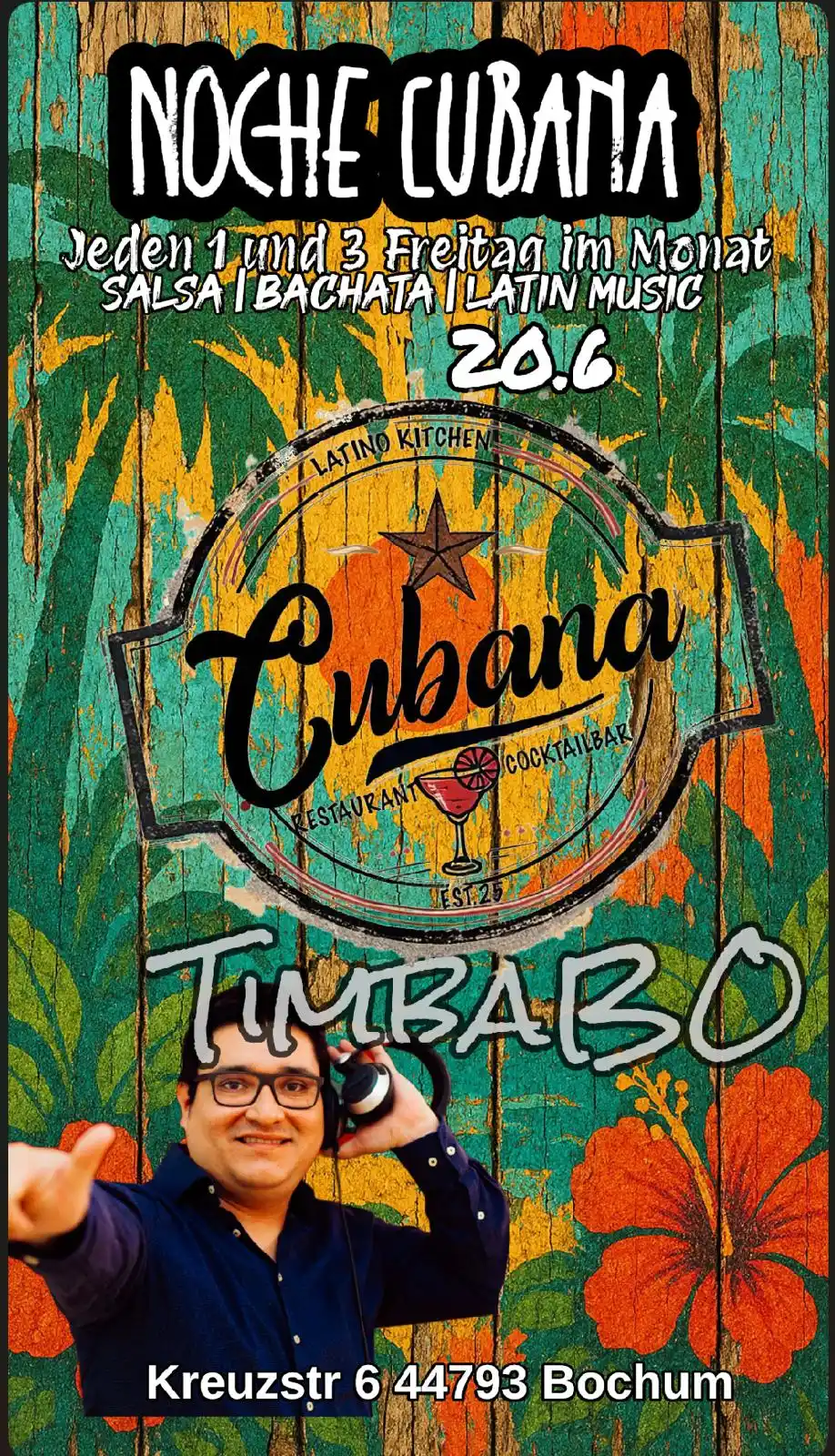 Image from La Klave / Dj Manú Events: Diesen Freitag, 20.06.25 ab 22h! "TimbaBO - die Noche Cubana" mit Dj M...