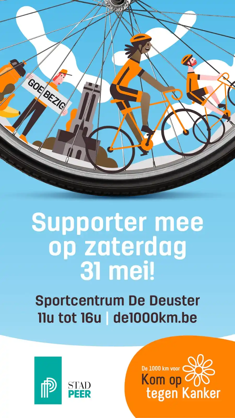 Image from Stad Peer: 🚴♂️ Dit verlengd weekend raast de 1000 km voor Kom op tegen Kanker w...