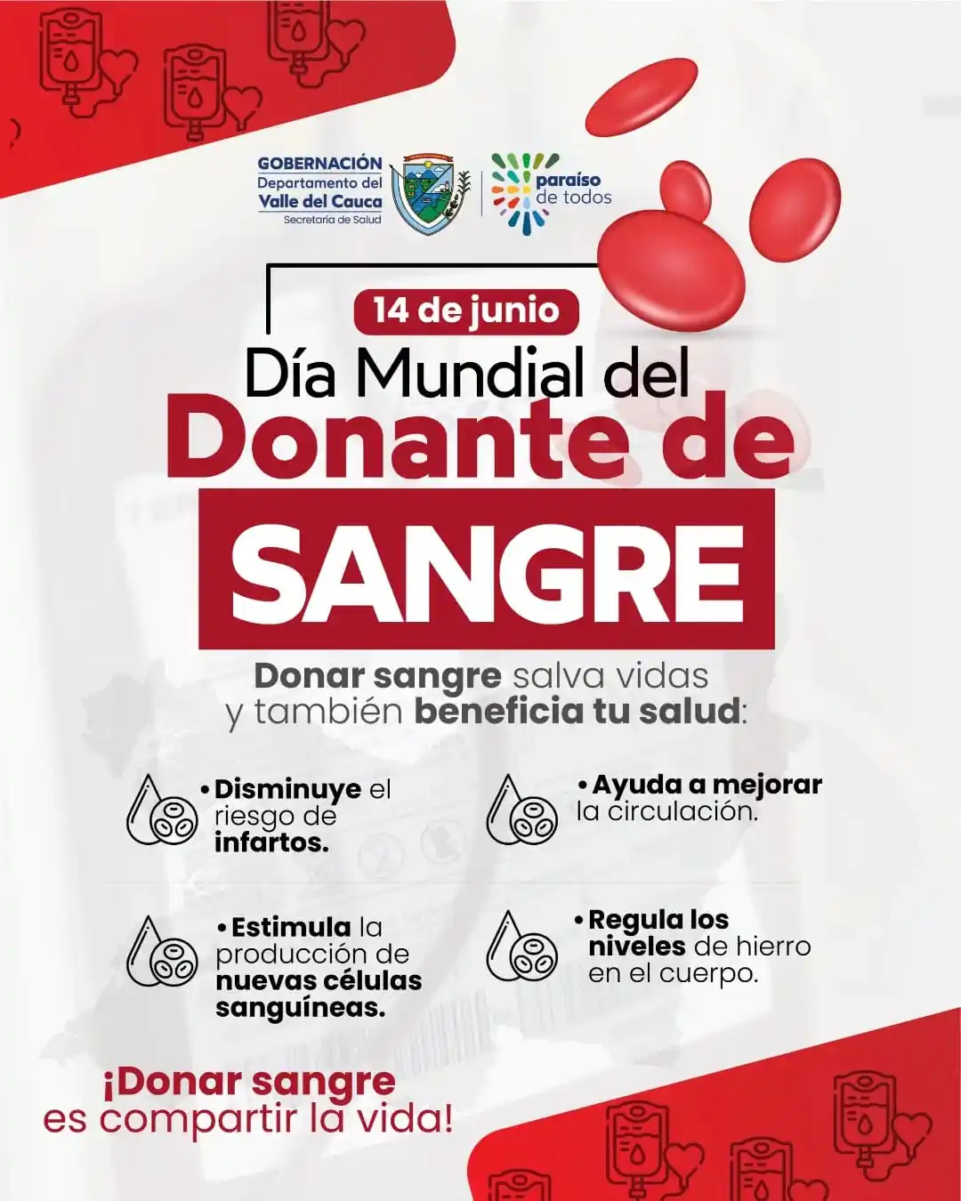 Image from GOBERNACIÓN DEL VALLE OFICIAL: 🩸 *Donar sangre es un acto de amor que salva vidas… ¡y también cuida ...