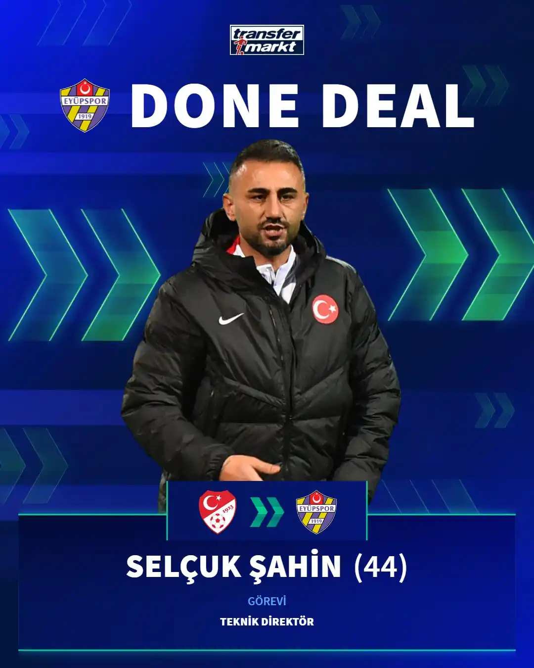 Image from Transfermarkt.com.tr: ✅ DONE DEAL 🇹🇷 Eyüpspor, teknik direktör Selçuk Şahin ile 3 yıllık ...