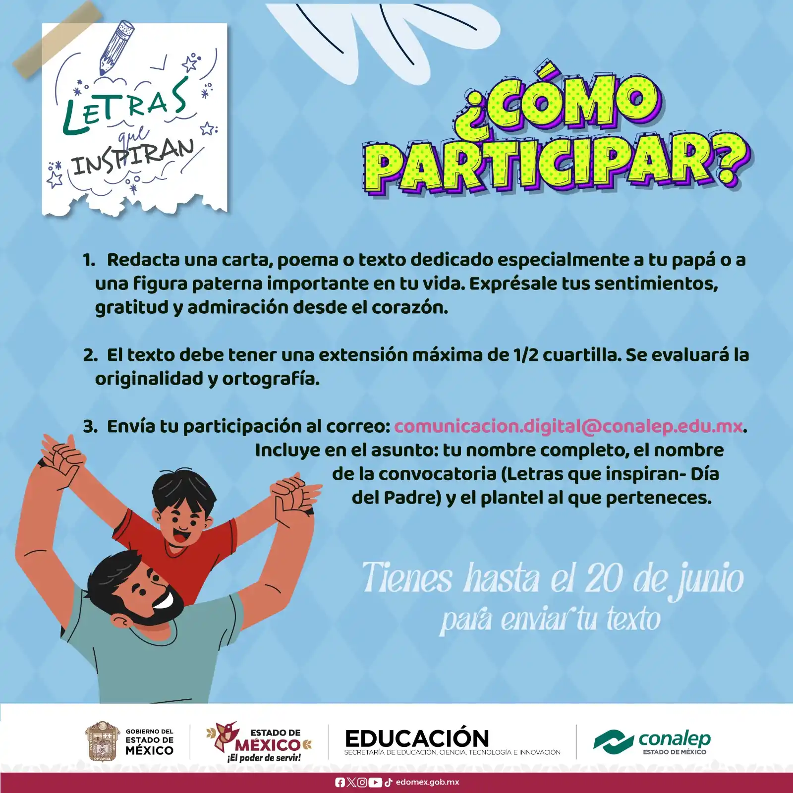 Image from CONALEP EDOMEX 🐺: 📝💙 ¡Es momento de escribir con el corazón! Participa en <a class="te...