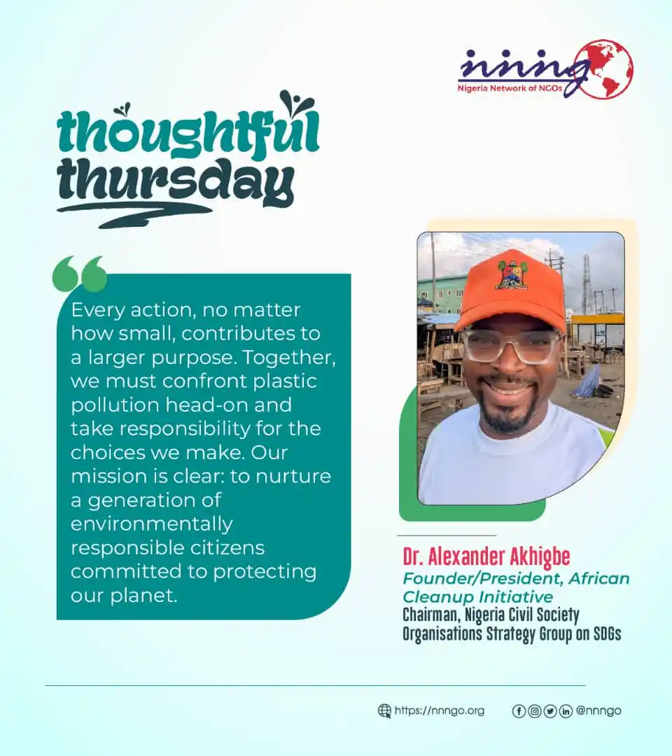 Image from Nigeria Network of NGOs: “Every action, no matter how small, contributes to a larger purpose. T...