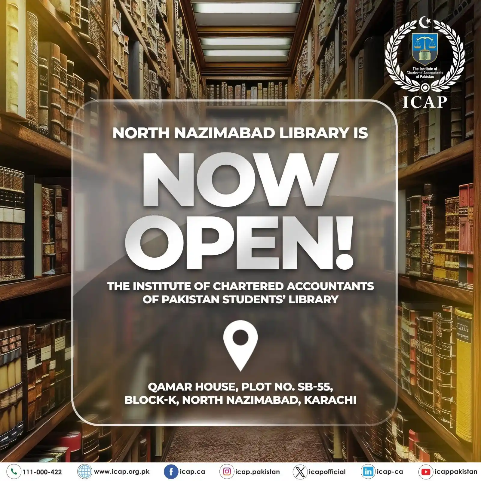 Image from CA Professionals Pakistan Official Induction Channel: Great news for ICAP students in Karachi. The North Nazimabad Library i...