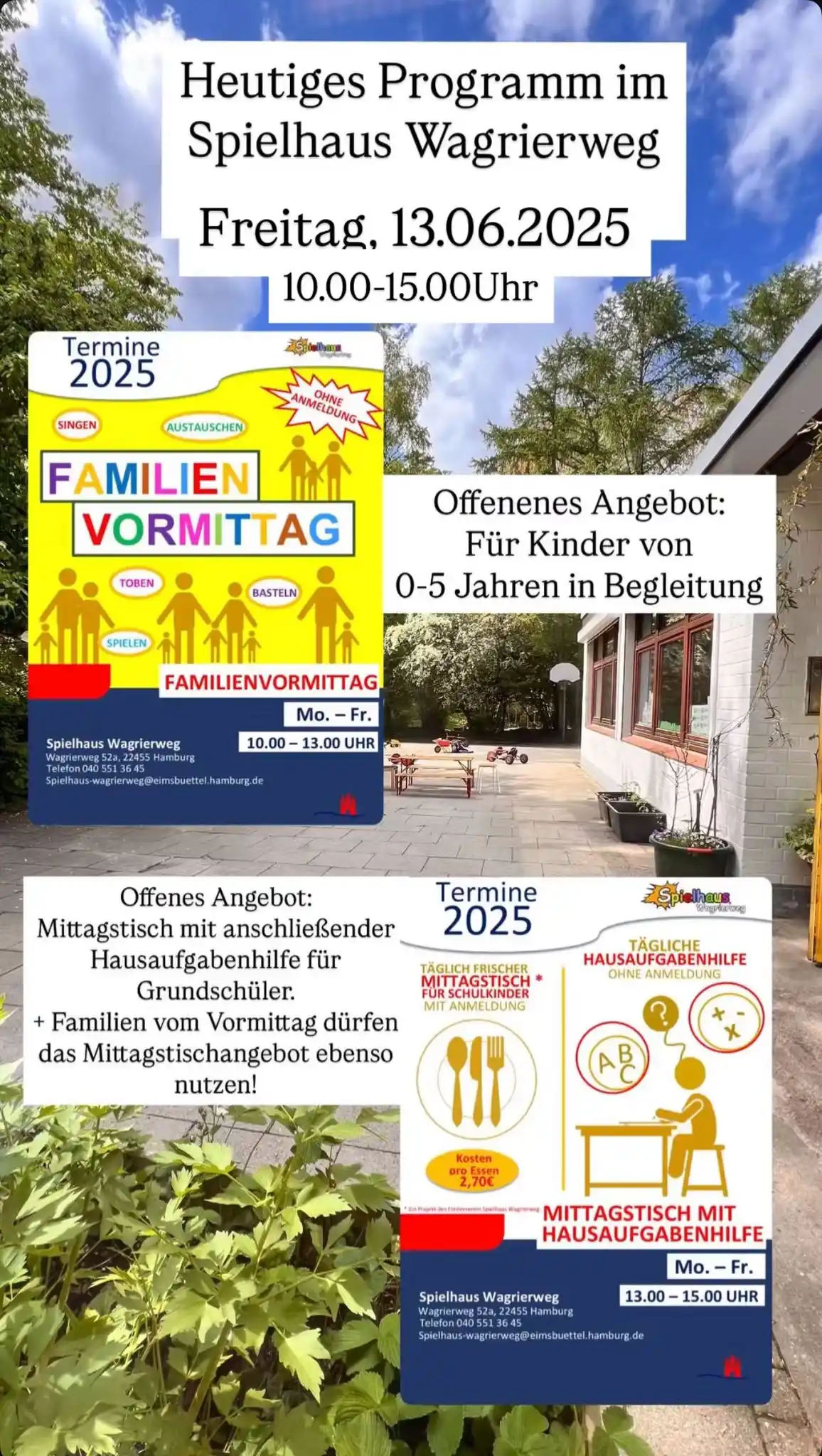 Image from Spielhaus Wagrierweg: Guten Morgen ! ☀️  Wir freuen uns, euch heute Morgen zu unserem Famili...