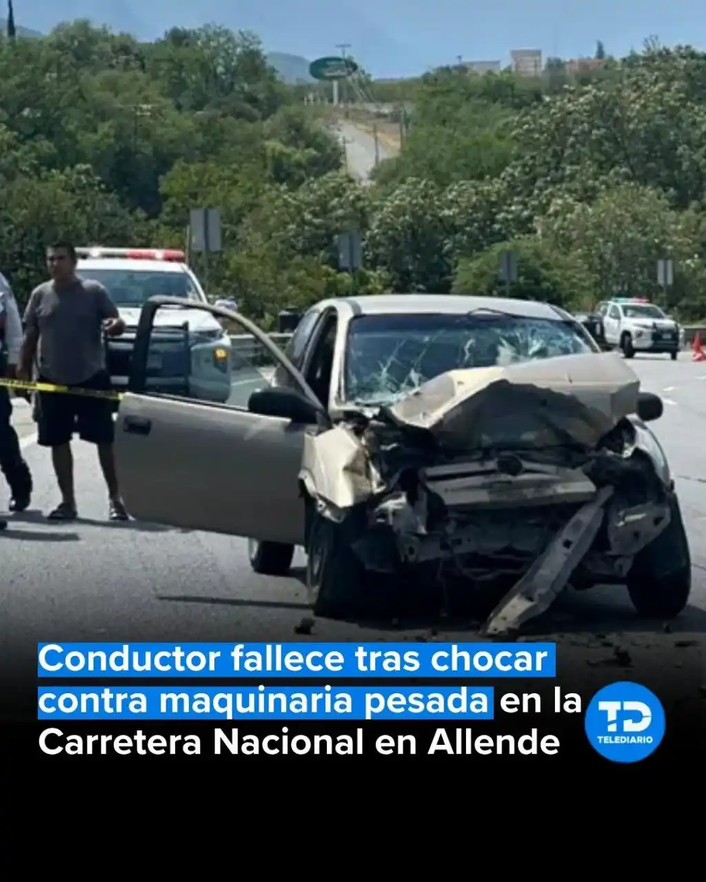 Image from TELEDIARIO MONTERREY📺🔵 #CercaDeTi: 🚨 Hombre fallece tras chocar contra la parte trasera de una maquinari...