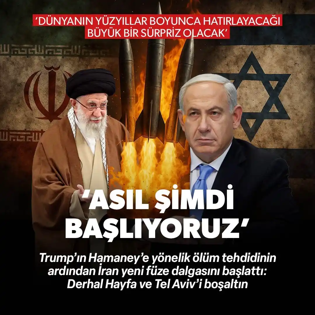 Image from Yeni Şafak: İran'dan İsrail'e yeni füze dalgası: Savaşın altıncı gününde neler yaş...