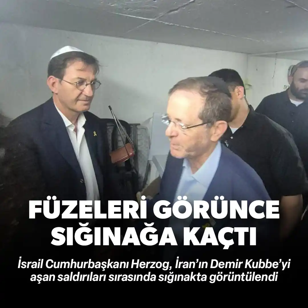 Image from Yeni Şafak: İran'ın Demir Kubbe'yi aşan füze saldırısı sonrası *İsrail Cumhurbaşka...
