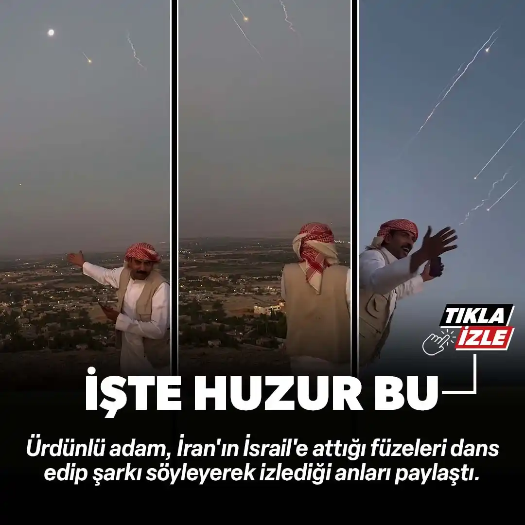 Image from Yeni Şafak: İsrail'e düşen füzeleri dans ederek seyretti: 'Atmosfer efsane'  İzle:...