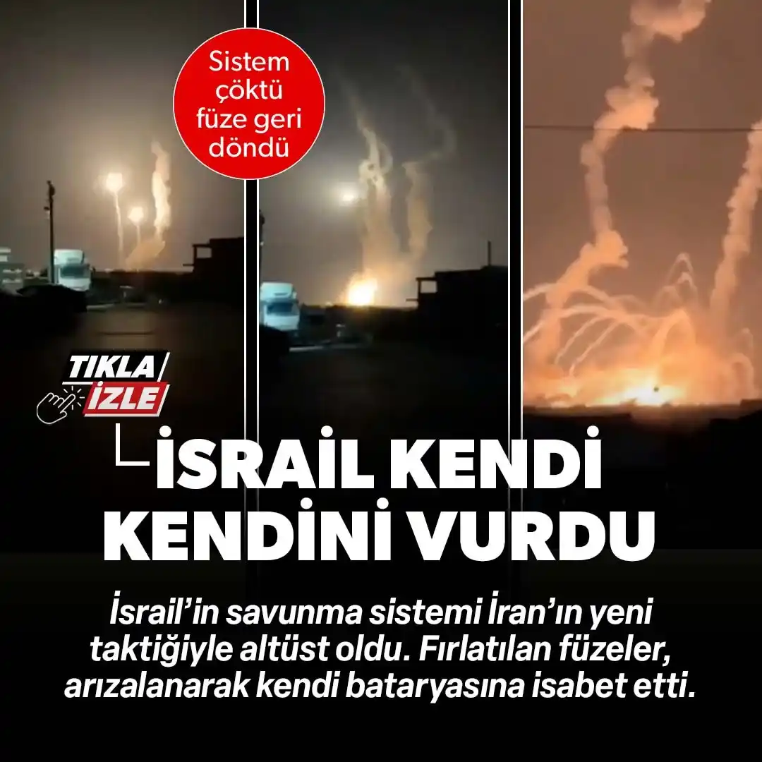 Image from Yeni Şafak: İsrail'in fırlattığı füze kendi sistemini vurdu İzle: https://ysafak....