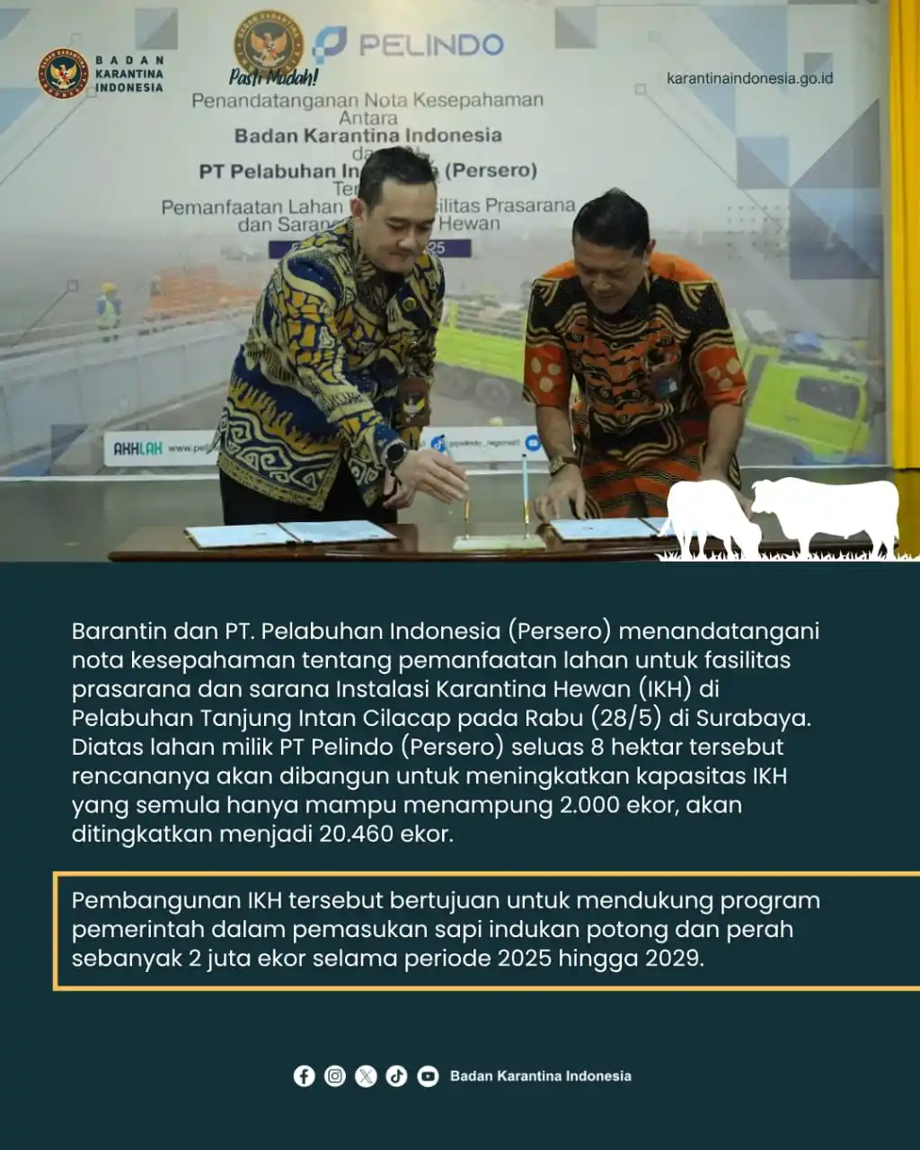 Image from Badan Karantina Indonesia: Kapasitas IKH di Pelabutan Tanjung Intan akan ditingkatkan dari 2.000 ...