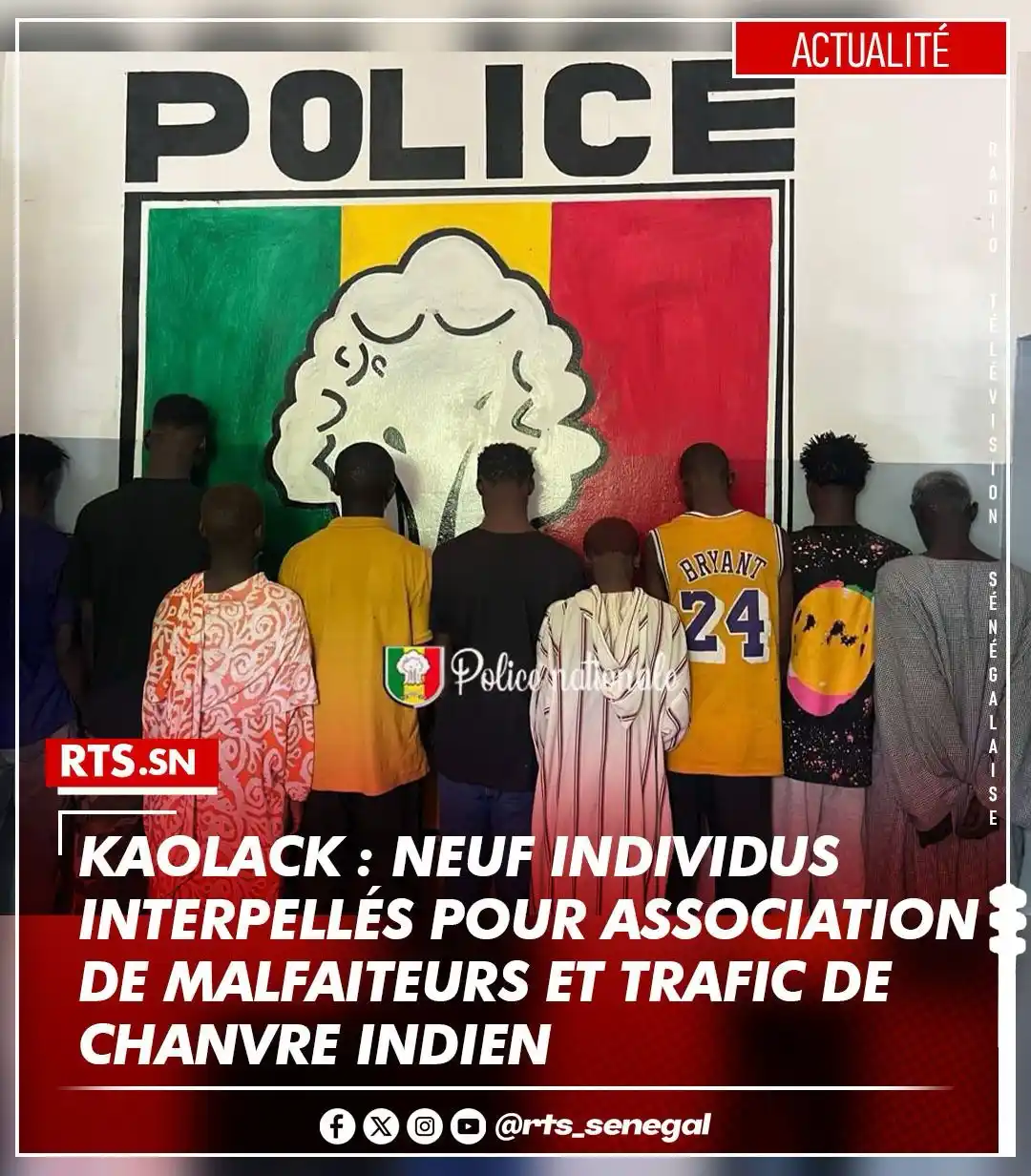 Image from RTS SENEGAL 🇸🇳🎙️📺: Le Commissariat central de Kaolack a démantelé un réseau criminel prés...