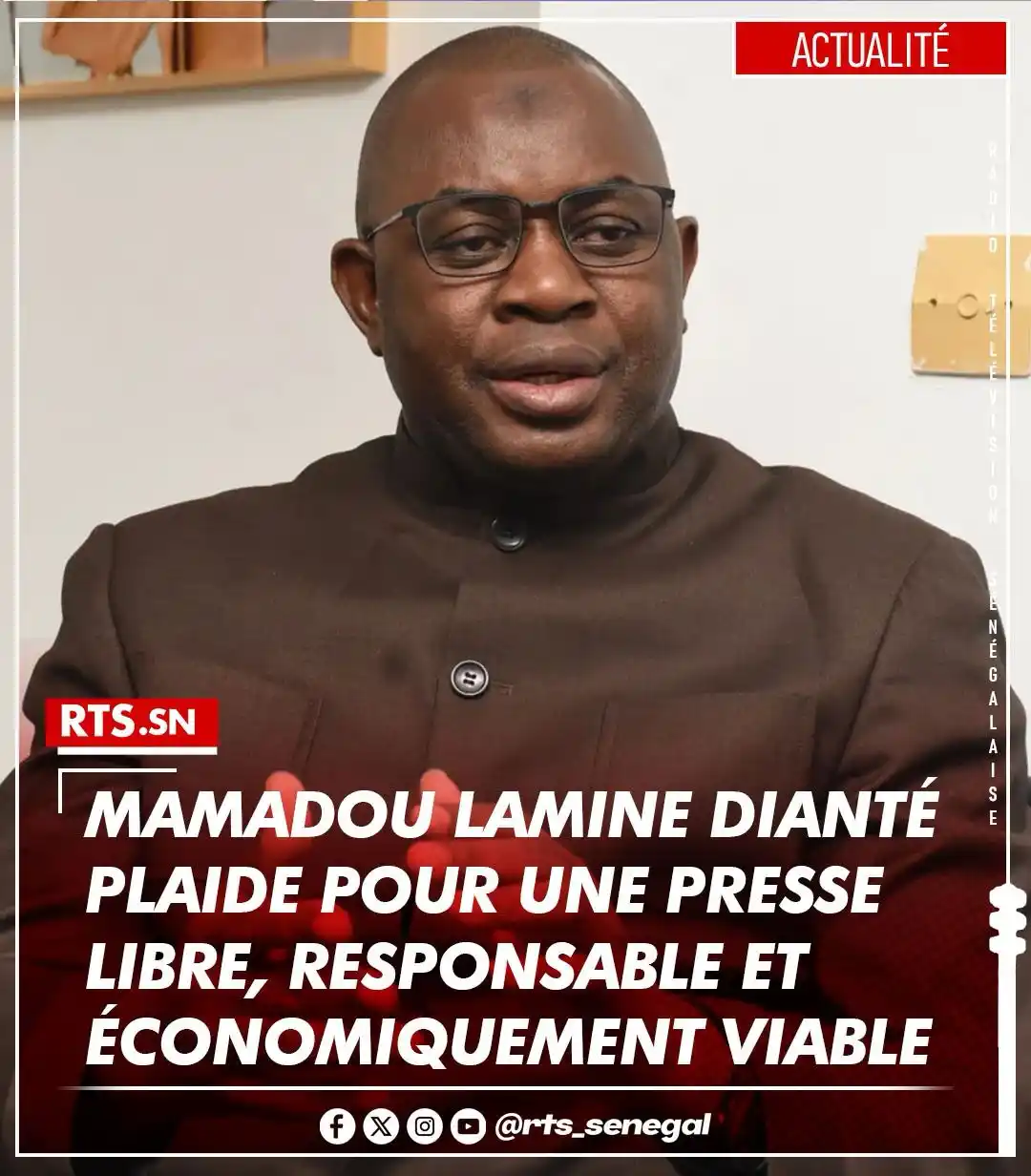 Image from RTS SENEGAL 🇸🇳🎙️📺: Mamadou Lamine Dianté, président du Haut Conseil du Dialogue Social, a...