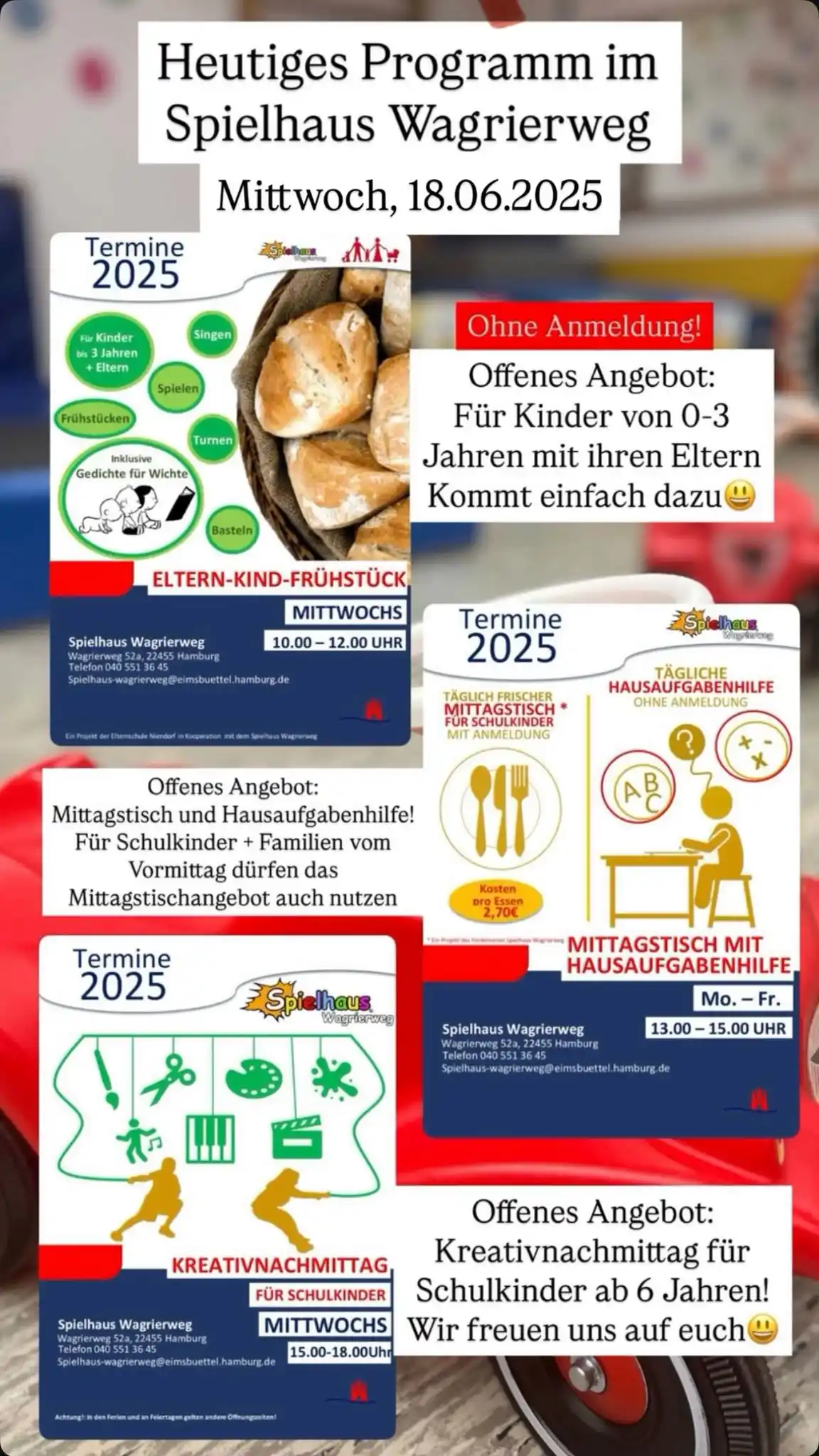 Image from Spielhaus Wagrierweg: Moin moin! 😃 Kommt doch einfach mal im Spielhaus vorbei und besucht u...