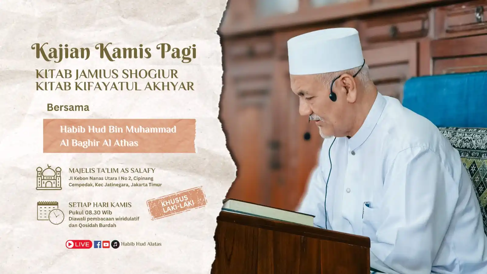 Image from Habib Hud Alatas: *NATASYARROF BI KHUDURIKUM* Kajian Rutin Kamis Pagi Di Majelis Assal...
