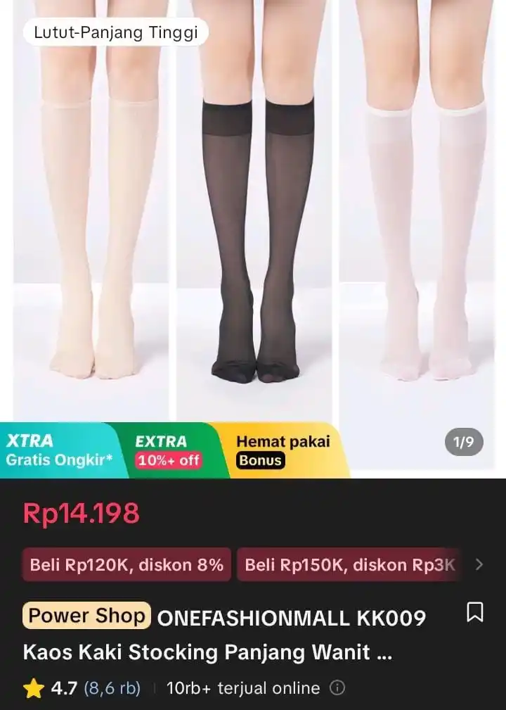 Image from Racun Shopee X Tiktok ( tiktokshop-tokopedia )⭐️: ONEFASHIONMALL KK009 Kaos Kaki Stocking Panjang Wanita Stoking Lingeri...