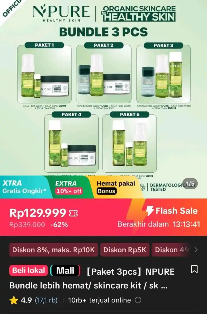 Image from Racun Shopee X Tiktok ( tiktokshop-tokopedia )⭐️: 【Paket 3pcs】NPURE Bundle lebih hemat/ skincare kit / skincare travelli...