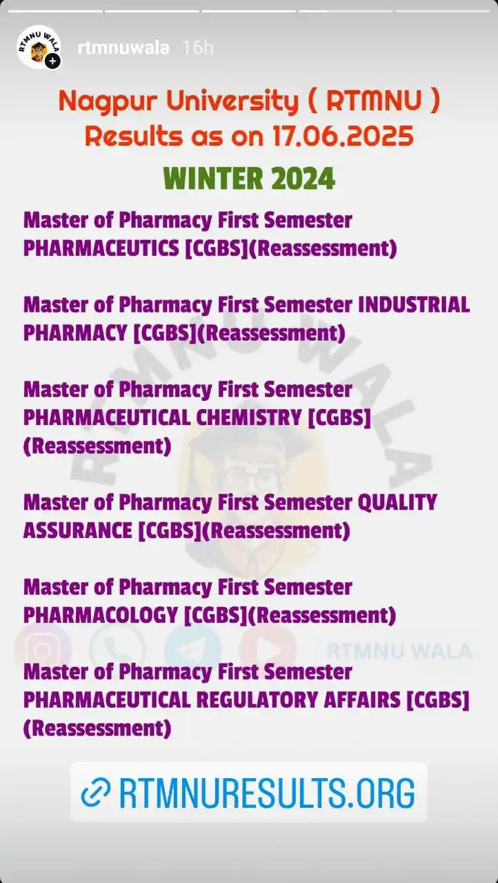 Image from RTMNU WALA: *Pharmacy Results :* https://rtmnuresults.org/...