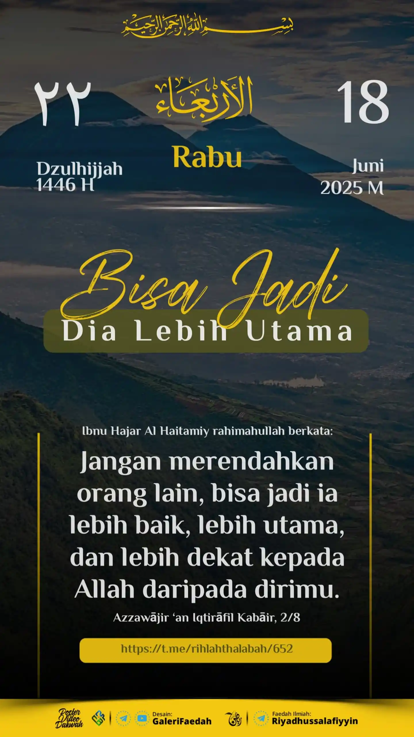 Image from Galerifaedah: 🗓️🖼️ *POSTER PENANGGALAN HARI INI* 🔰 *BISA JADI DIA LEBIH UTAMA* ...
