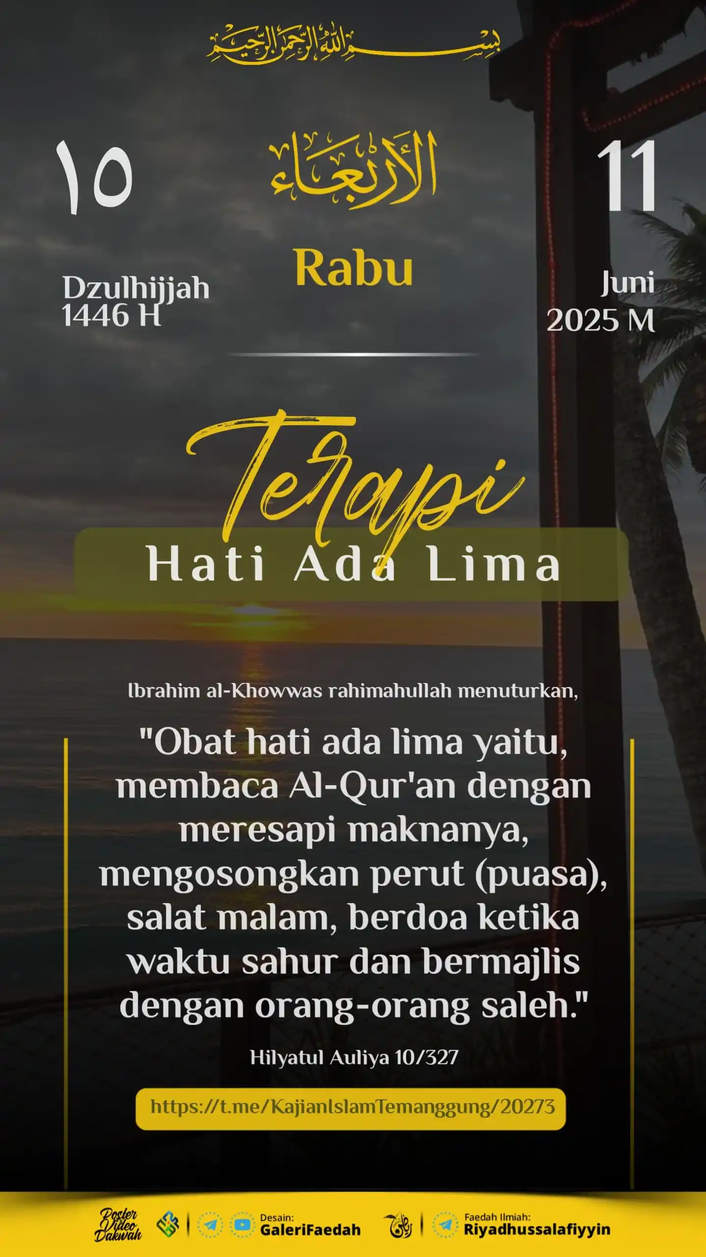 Image from Galerifaedah: 🗓️🖼️ *POSTER PENANGGALAN HARI INI* 🔰 *TERAPI HATI ADA LIMA* 🗒️ R...