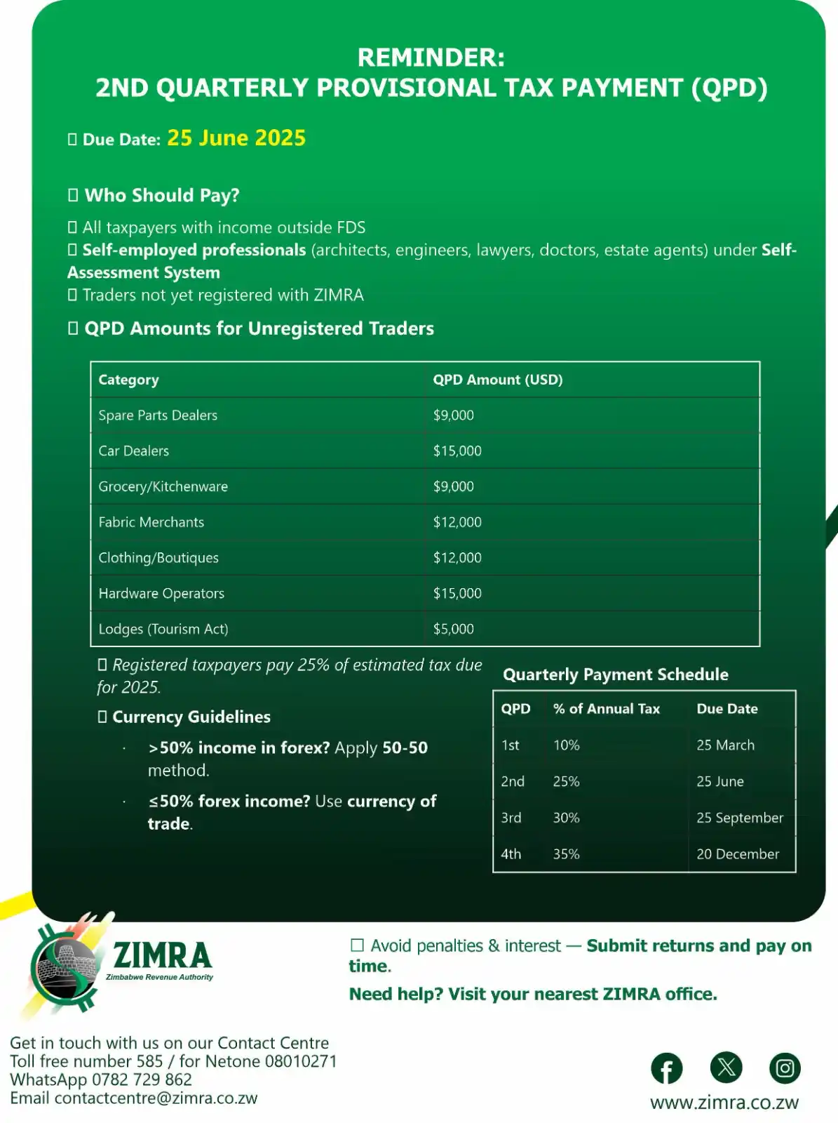Image from Multibusiness Consultants: REMINDER: 2ND QUARTERLY PROVISIONAL TAX PAYMENT (QPD) 📅 Due Date: 25 ...