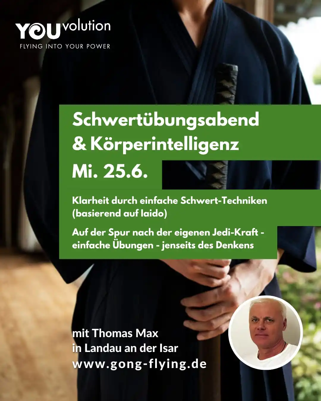 Image from YOUvolution: ✨ Schwertübungsabend & Körperintelligenz mit Thomas Max ✨
Auf der S...