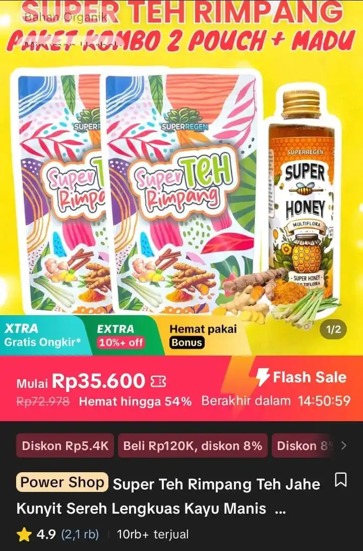 Image from Racun Shopee X Tiktok ( tiktokshop-tokopedia )⭐️: Super Teh Rimpang Teh Jahe Kunyit Sereh Lengkuas Kayu Manis - Minuman ...