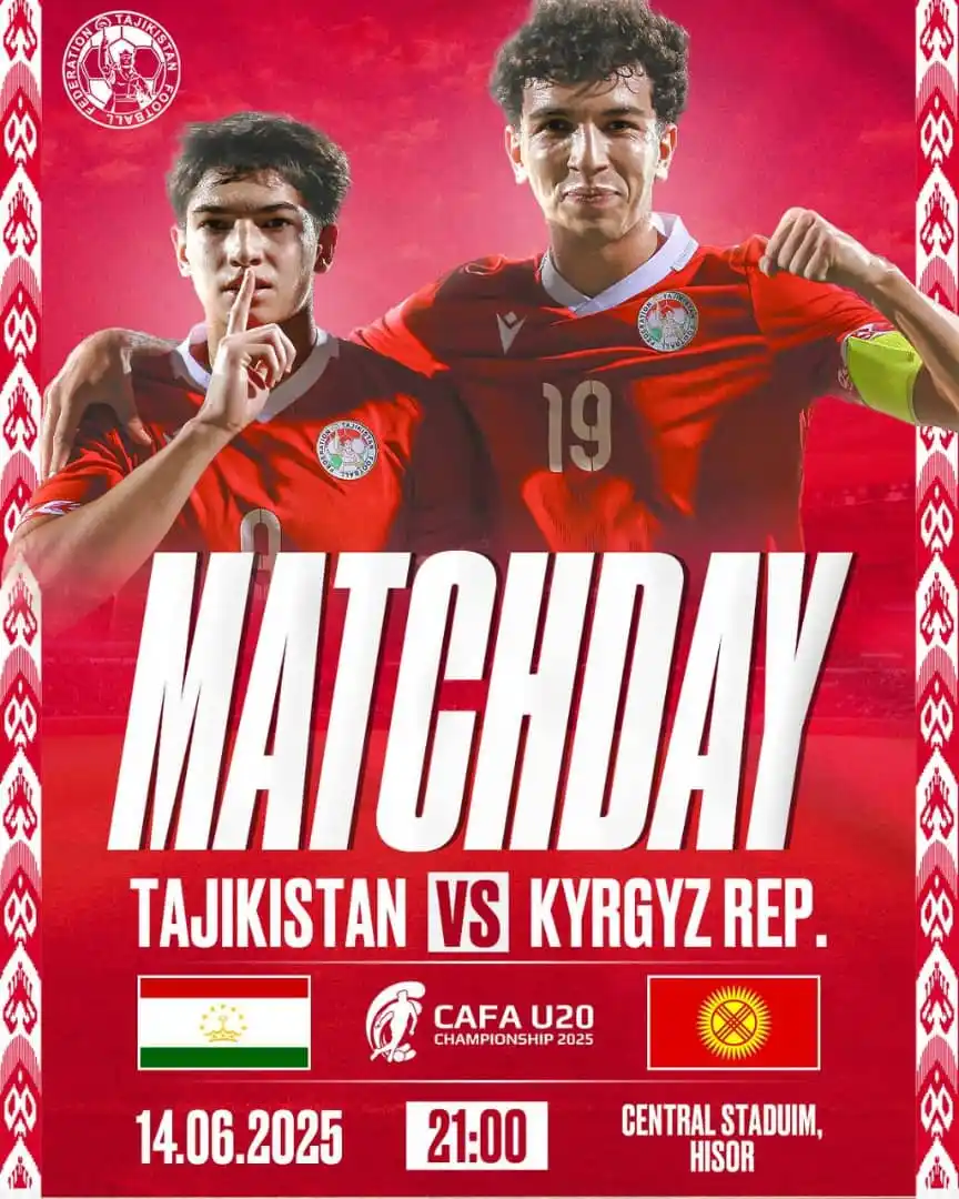 Image from ABC NEWS TJ: 🇹🇯 ИМРӮЗ МУНТАХАБИ ҶАВОНОНИ ТОҶИКИСТОН (U-18) ДАР ҲИСОР БО ТИМИ ҚИРҒ...