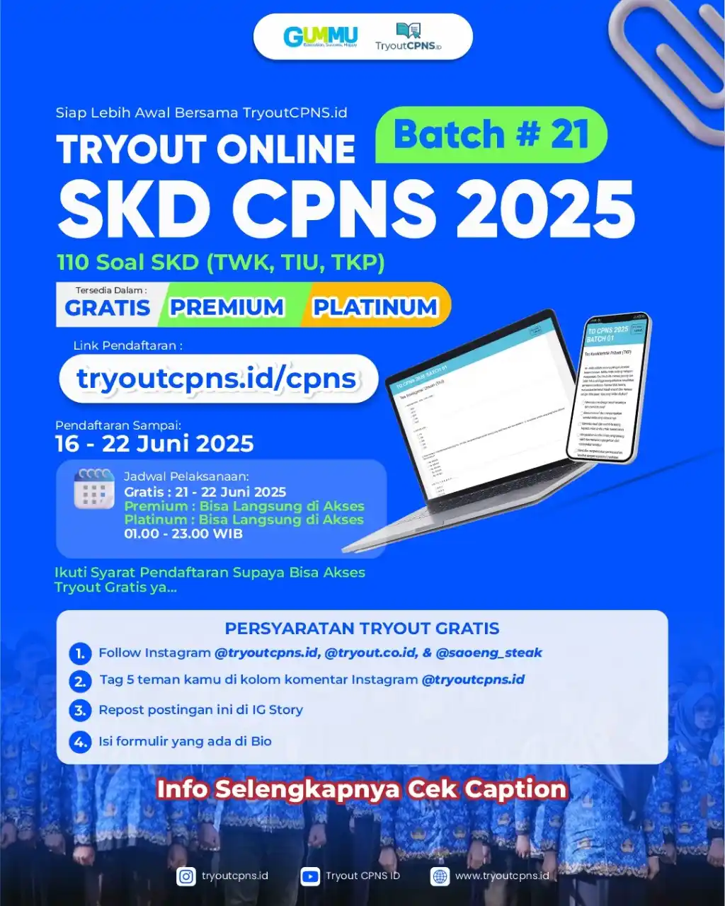 Image from TRYOUT CPNS ID: *[Tryout CPNS Gratis]*  Tryout Online CPNS hadir kembali 😊  Yuk dafta...