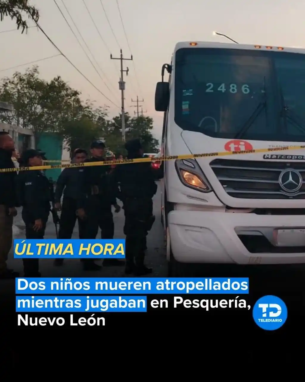 Image from TELEDIARIO MONTERREY📺🔵 #CercaDeTi: 🔴 *ÚLTIMA HORA* | Mueren dos niños tras ser atropellados mientras jug...