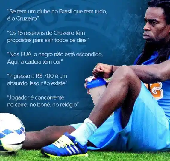 Image from Bolavip | Sou Cruzeiro: Um dos maiores jogadores que estiveram aqui. Paulo César Tinga, foi um...