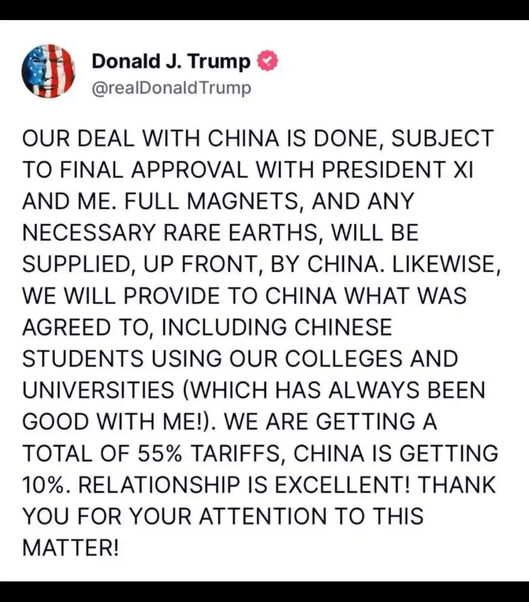 Image from Sid Traders Hawk: USA & CHINA TRADEDEAL...
