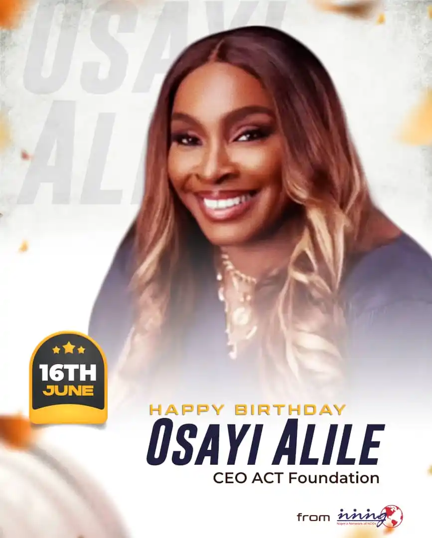 Image from Nigeria Network of NGOs: We celebrate an inspiring leader, visionary entrepreneur, and passiona...