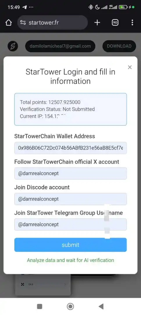Image from UNIQUE CRYPTO INFO: You can now complete KYC on star tower Firstly, clear your browser C...