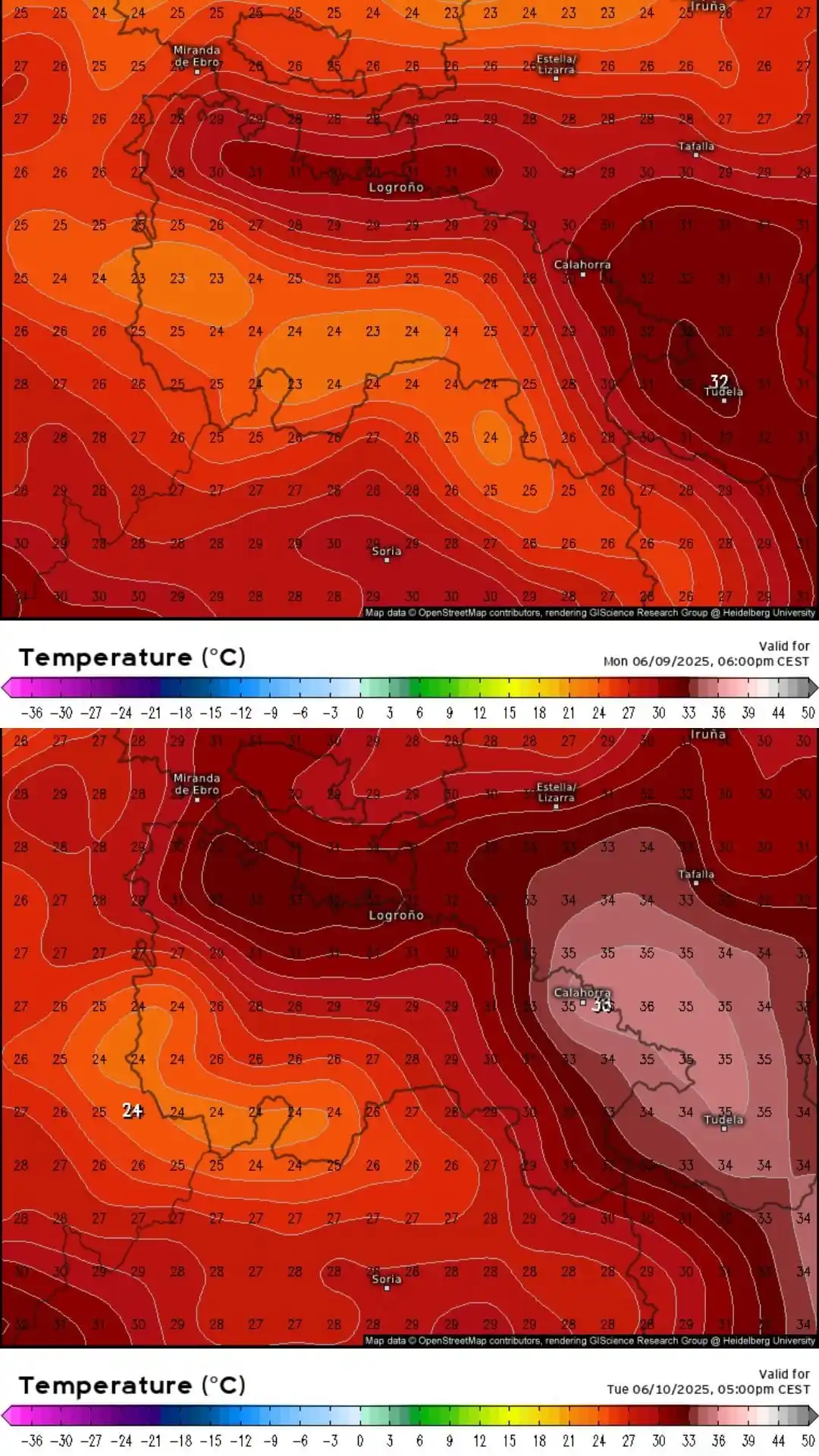 Image from La Rioja Meteo (Dani Benito y Jorge Carrera): A partir de MAÑANA ... subidón térmico 🔥 Temperaturas máximas previs...