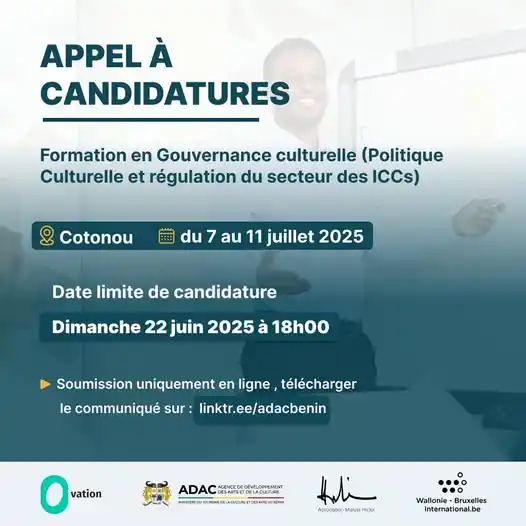 Image from L’Institut français du Bénin (IFB): *APPEL À CANDIDATURES | Formation en Gouvernance Culturelle et régulat...