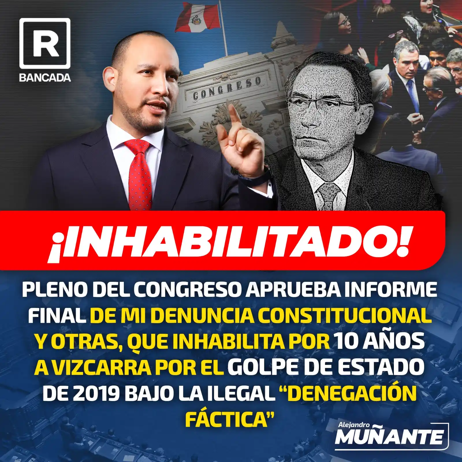 Image from Alejandro Muñante News: 🚨✅ *APROBADO* | *¡TERCERA INHABILITACIÓN PARA EL LAGARTO!*🐊 Pleno de...