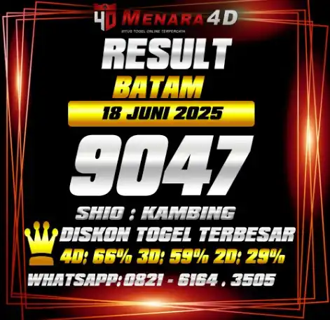 Image from PREDIKSI TOGEL MENARA4D: BATAM MENARA4D 18 JUNI 2025 RESULT : 9047 SHIO : KAMBING BAGI YANG JP ...